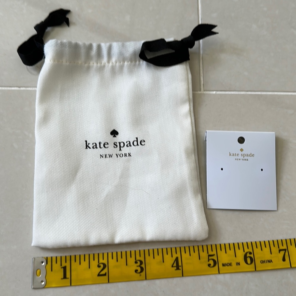 Kate spade dust bag and earring card